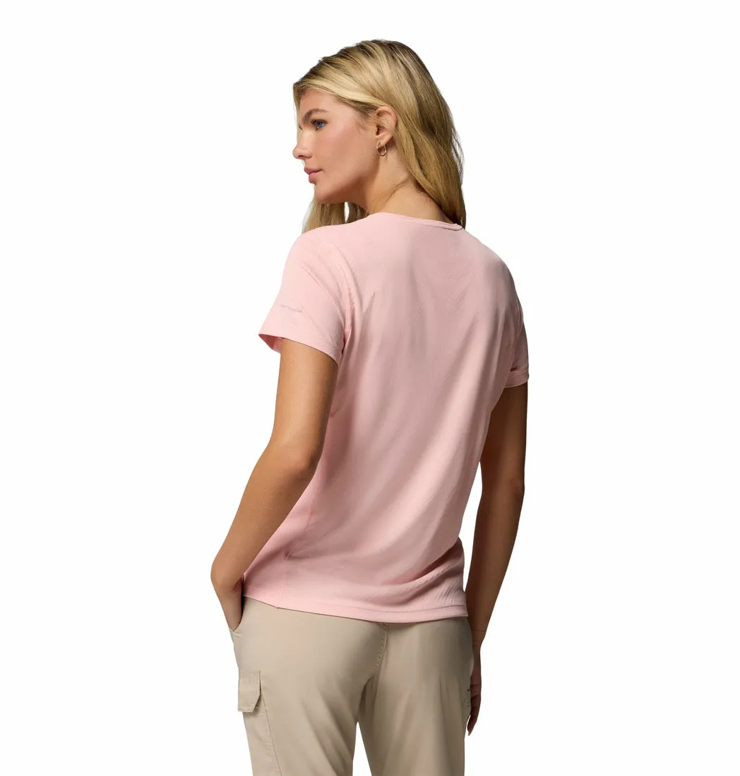 Columbia Women Pink Zero Rules Light SS Crew (Sun Protection) Beach Wear