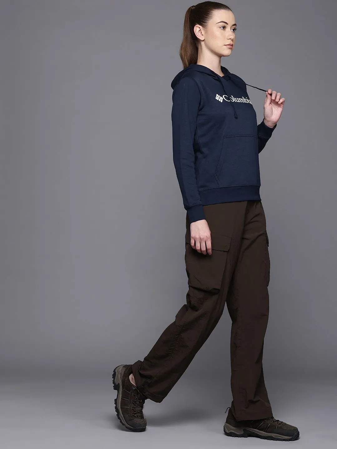 Risk Chilly Day Columbia Women Blue Beaumount Graphic Hoodie