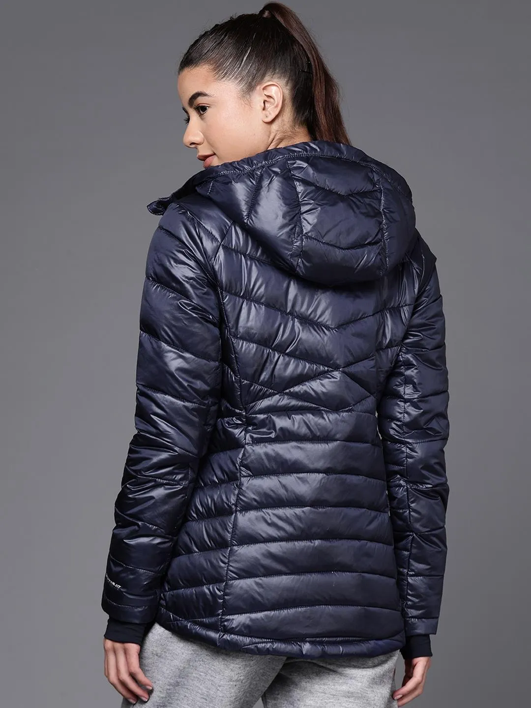 Zippered Closure Sport Fit Columbia Women Navy Blue Joy Peak Hooded Jacket