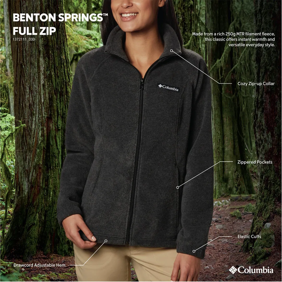 Columbia Women Grey Benton Springs Full Zip Produce Camp Ready