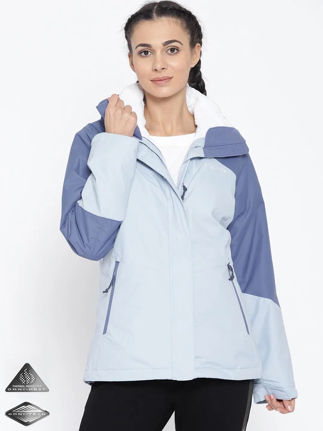 Columbia Women Blue Bugaboo II Insulated Interchange Jacket Sporty Jacket Protective Layer