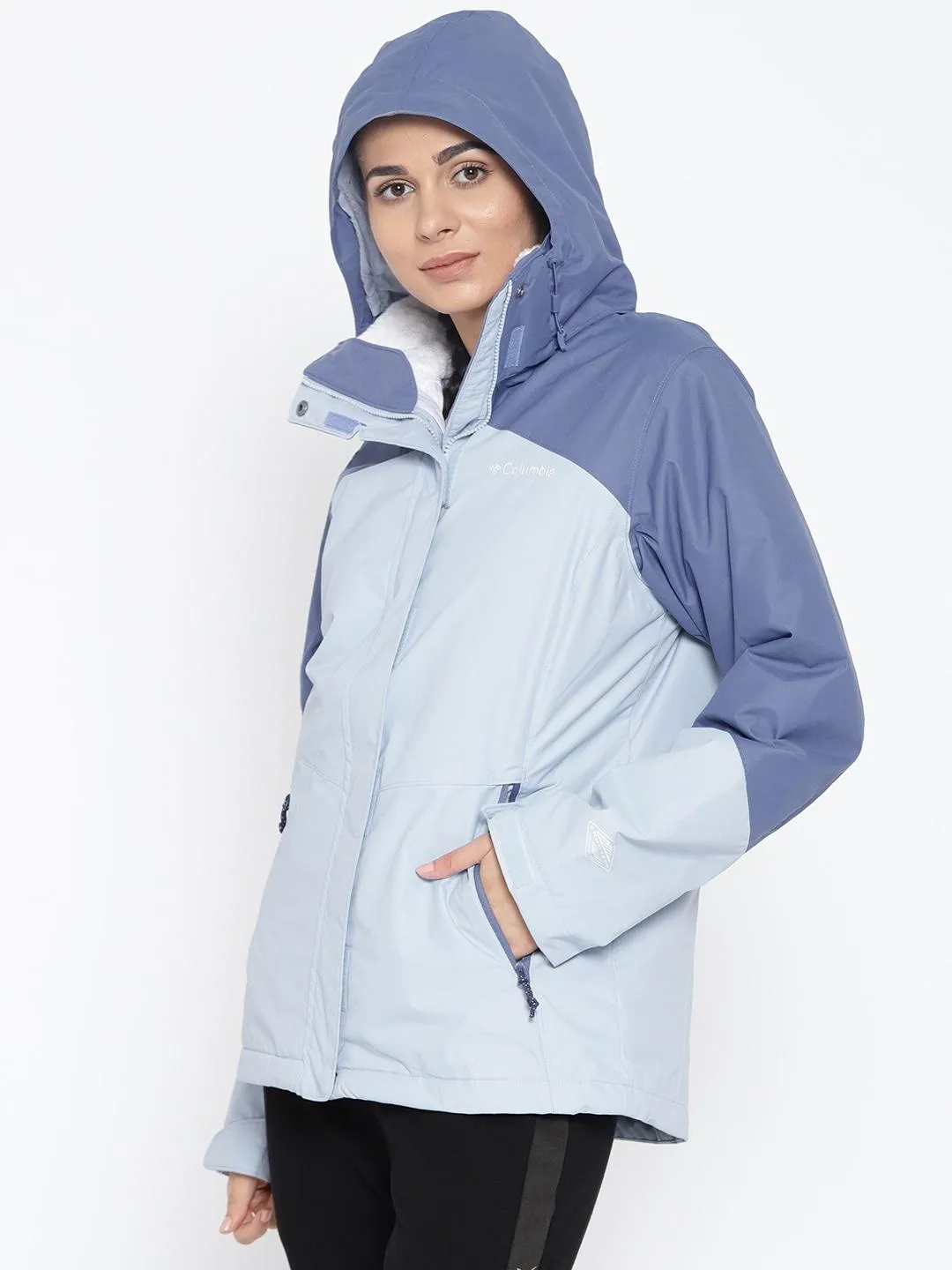 Columbia Women Blue Bugaboo II Insulated Interchange Jacket Disseminate