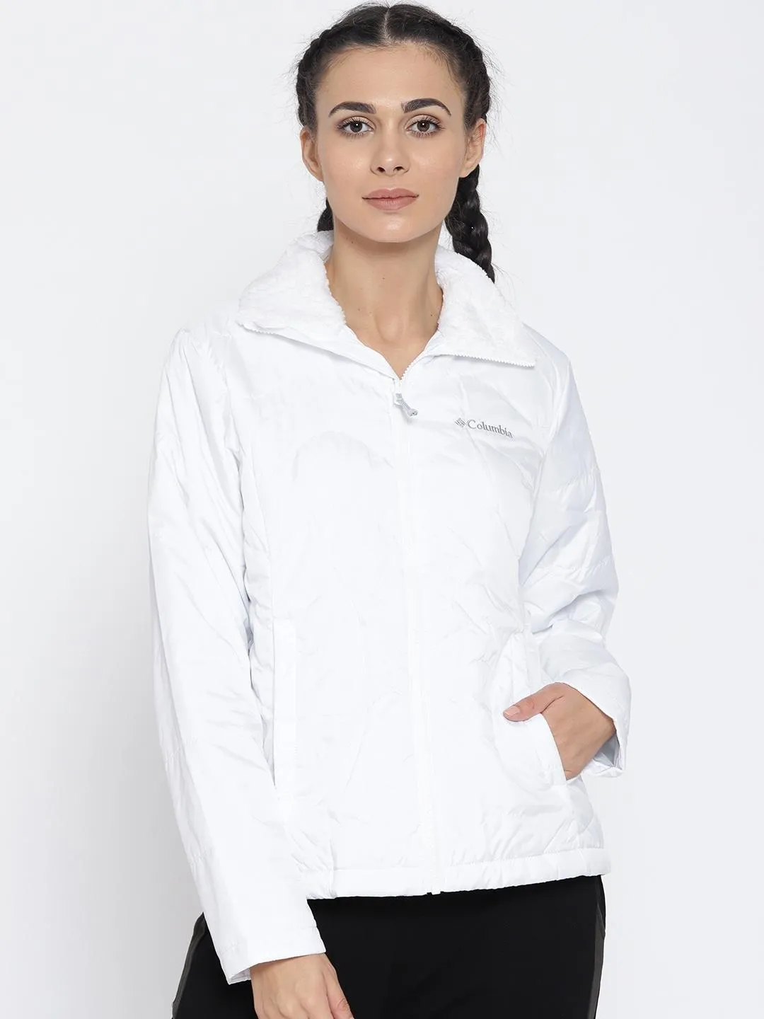 Raglan Sleeve Construction Columbia Women Blue Bugaboo II Insulated Interchange Jacket