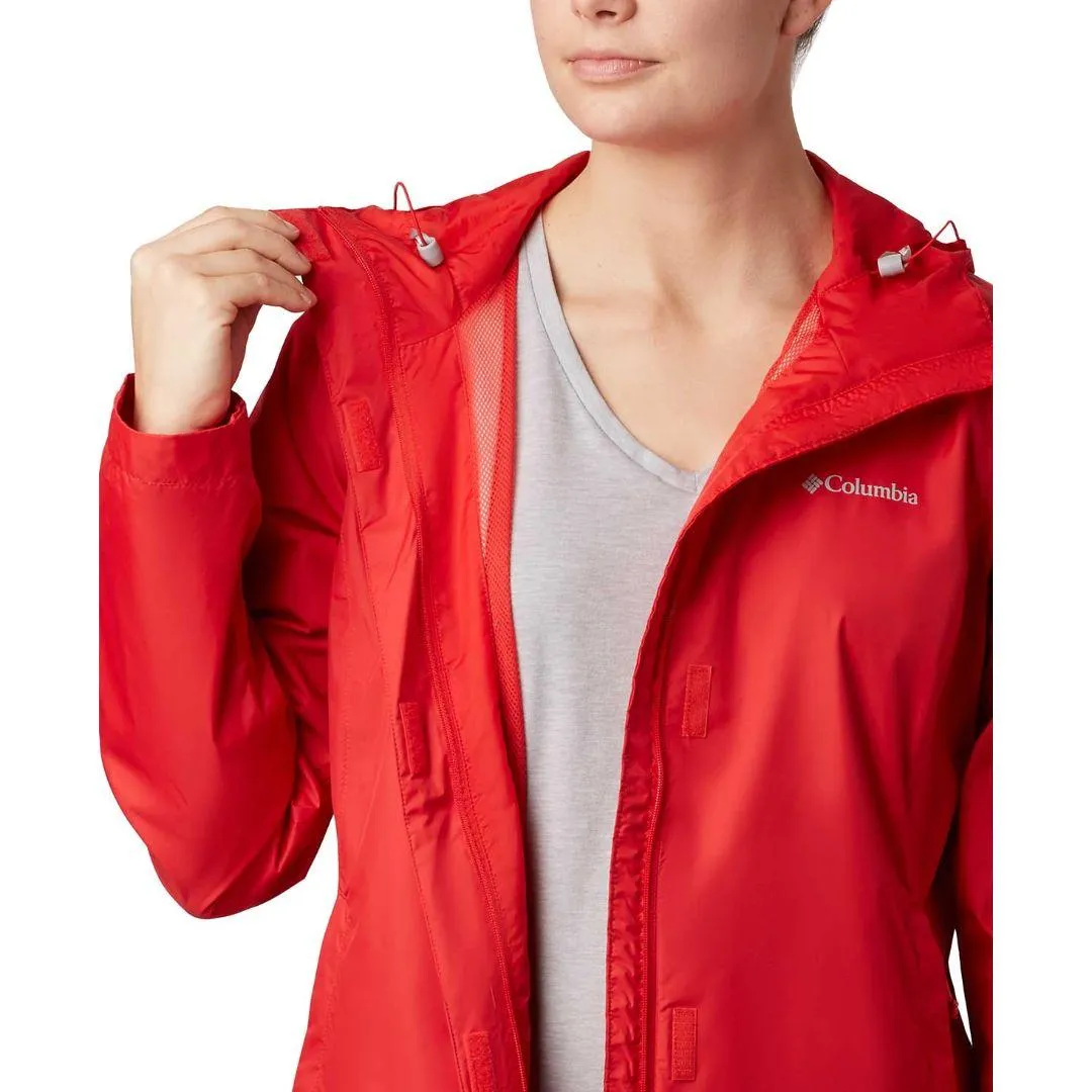 Columbia Women Red Arcadia II Jacket Waterproof Neutral Comfort Dynamic Feel