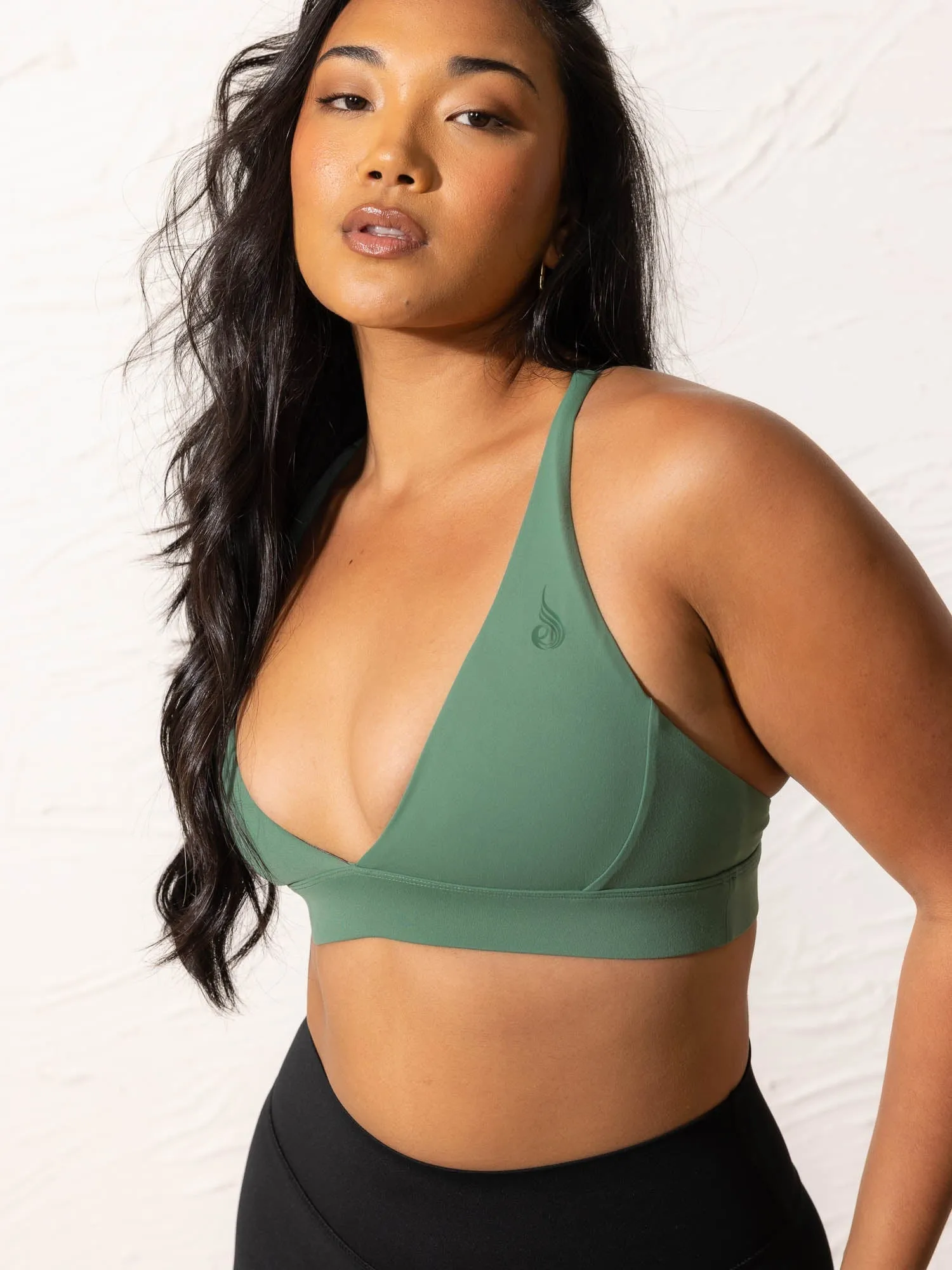 NKD Low Neck Sports Bra - Forest Green Organic