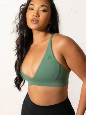 NKD Low Neck Sports Bra - Forest Green Organic