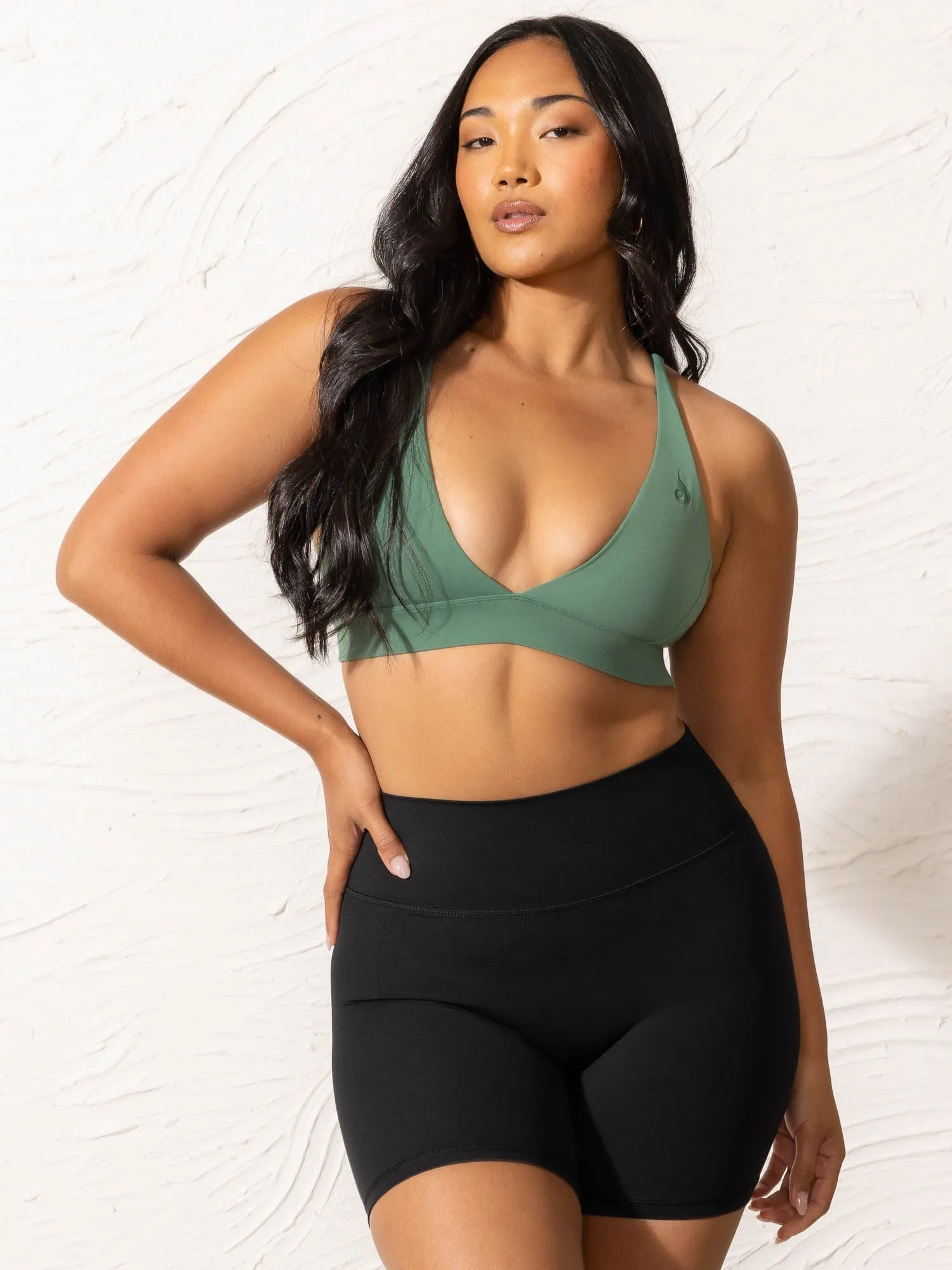 NKD Low Neck Sports Bra - Forest Green Easy Comfort Breathable Support