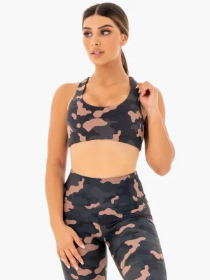 Camo Sports Bra - Rose Camo Decorated