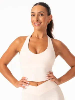 Activewear NKD Halter Shelf Tank - Off White