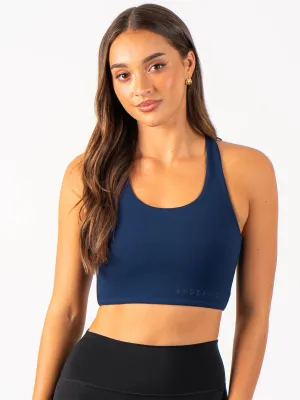 NKD Sports Bra - Navy Stretch Recovery Fabric