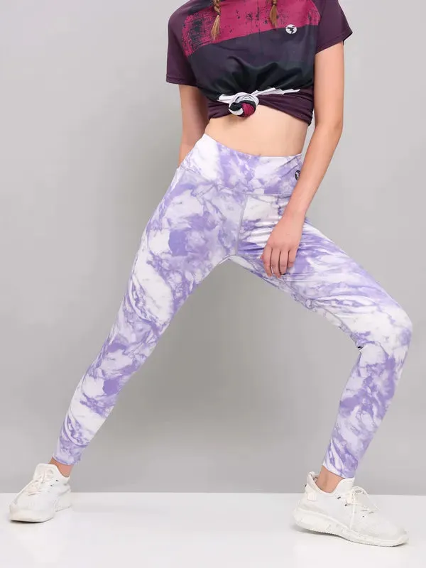 Women Printed Slim Fit Tights with ELASTO PLUS Yoga Class Beginner Level