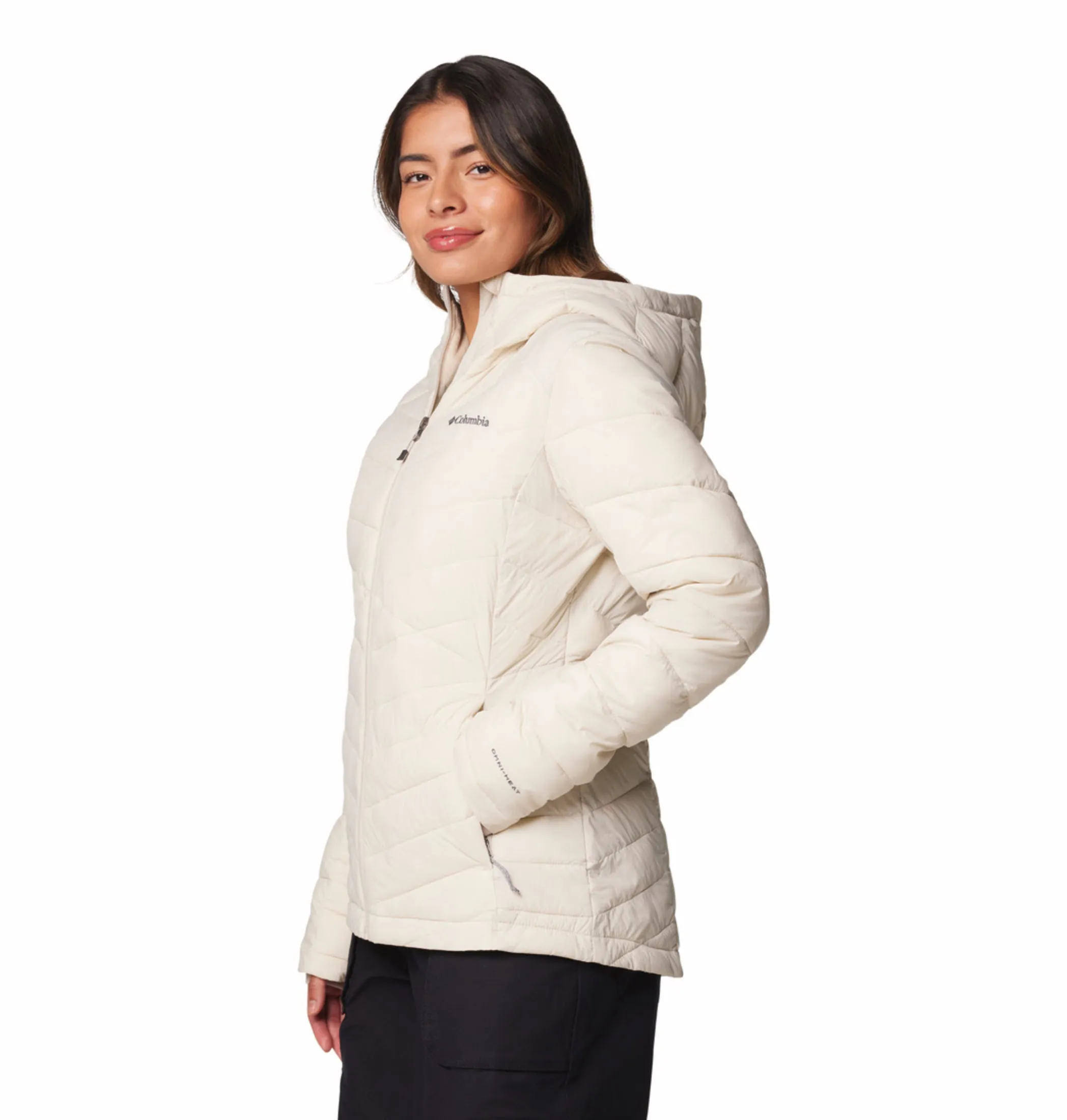 Durable Design Columbia Women Beige OmniHeat Infinity Joy Peak II Down Jacket