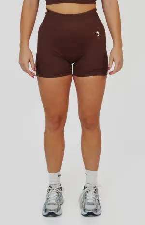 Street Style Water Repellent Coating Form Seamless Scrunch Shorts - Chestnut Brown