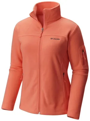 Collarless Defend Columbia Women Peach Fast Trek II Full Zip Fleece Jacket